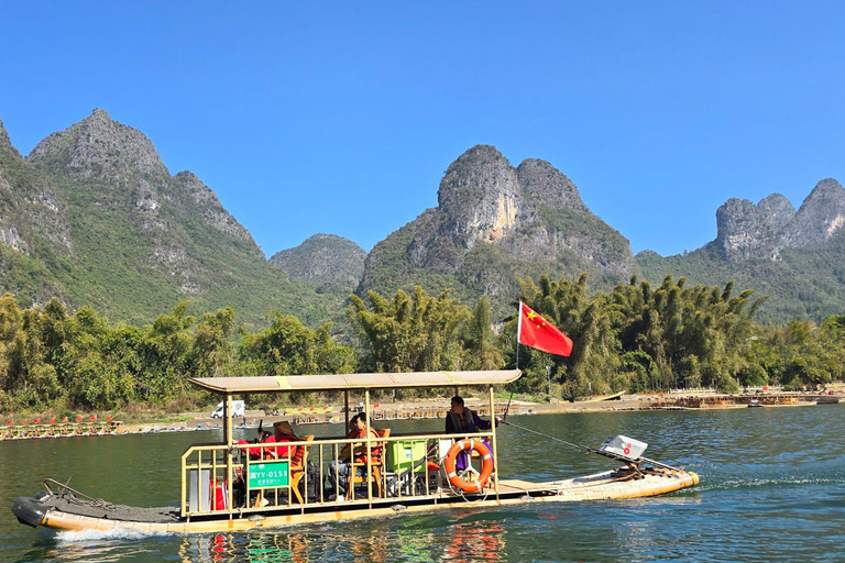 Guilin: Li River Bamboo Raft & Xianggong Hill Private Tour Private Tour With Chinese-speaking Diver-guide