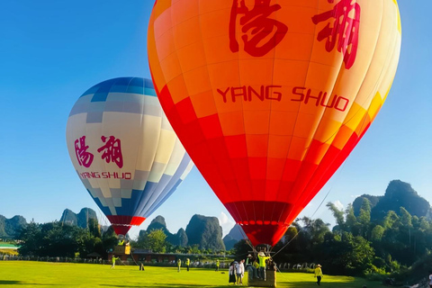 Guilin Yangshuo Day Tour: Balloon, Rafting & Impression Show Paragliding flight