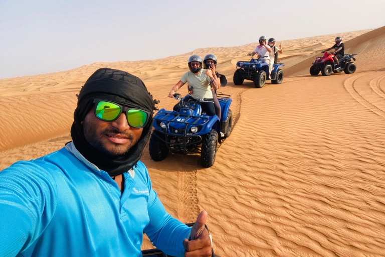 Dubái: quad por el desierto, camello, sandboarding y BBQTour grupal con paseo en quad compartido