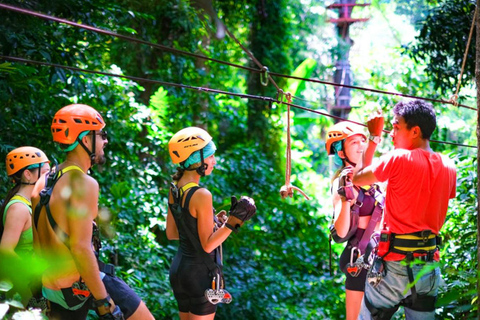 Ko Samui: Tree Bridge Jungle Zipline and Waterfall Adventure Tour Starting at 11.30 w/ Extended Pickup and Drop-off Area