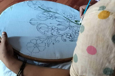 Agra: Workshop i färgglad tygmålning i ett lokalt hem