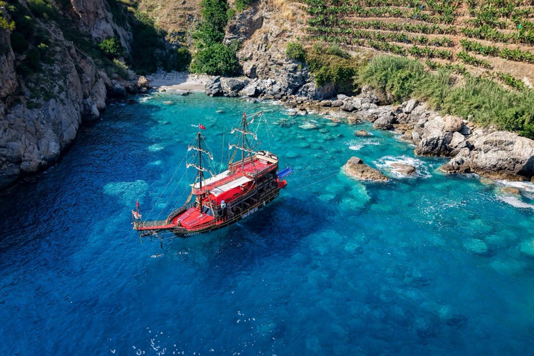 From Alanya: Gazipasa Hidden Bays Boat Tour & Lunch