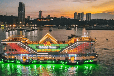 Ocean Sky Pattaya Sunset Dinner Cruise Experience VIP Seat Sunset Dinner Cruise Pattaya with Buffet Near Stage