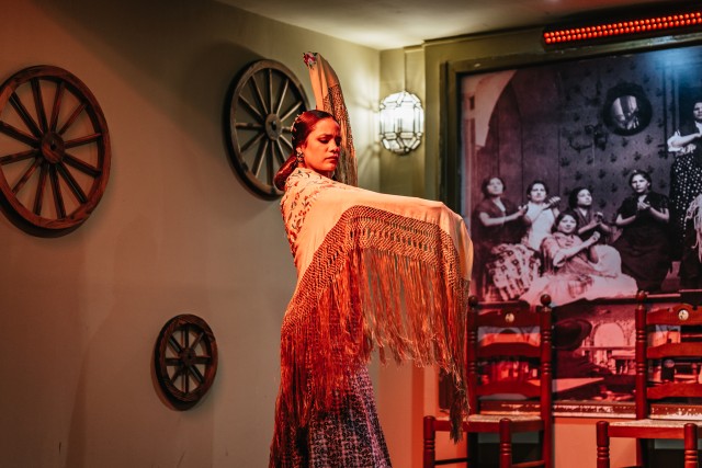 Visit Seville Flamenco Show with Andalusian Dinner at La Cantaora in Seville, Spain