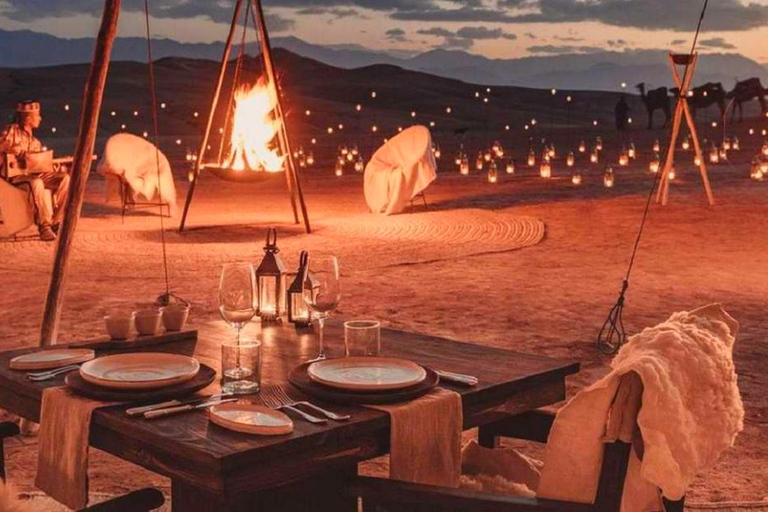 From Marrakech : Agafay Desert Sunset Dinner with Camel Ride