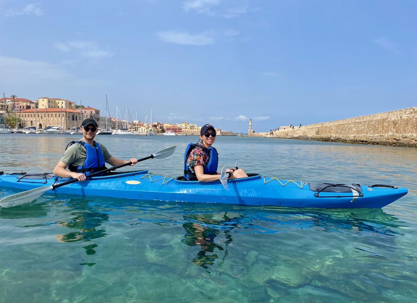 Chania: Havkajak-tur langs kysten om morgenen
