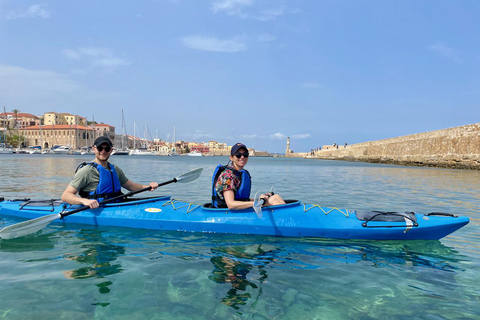 Chania: Tour mattutino in kayak lungo la costaTour mattutino in kayak: Concerie-Porto Veneziano-Lazareto