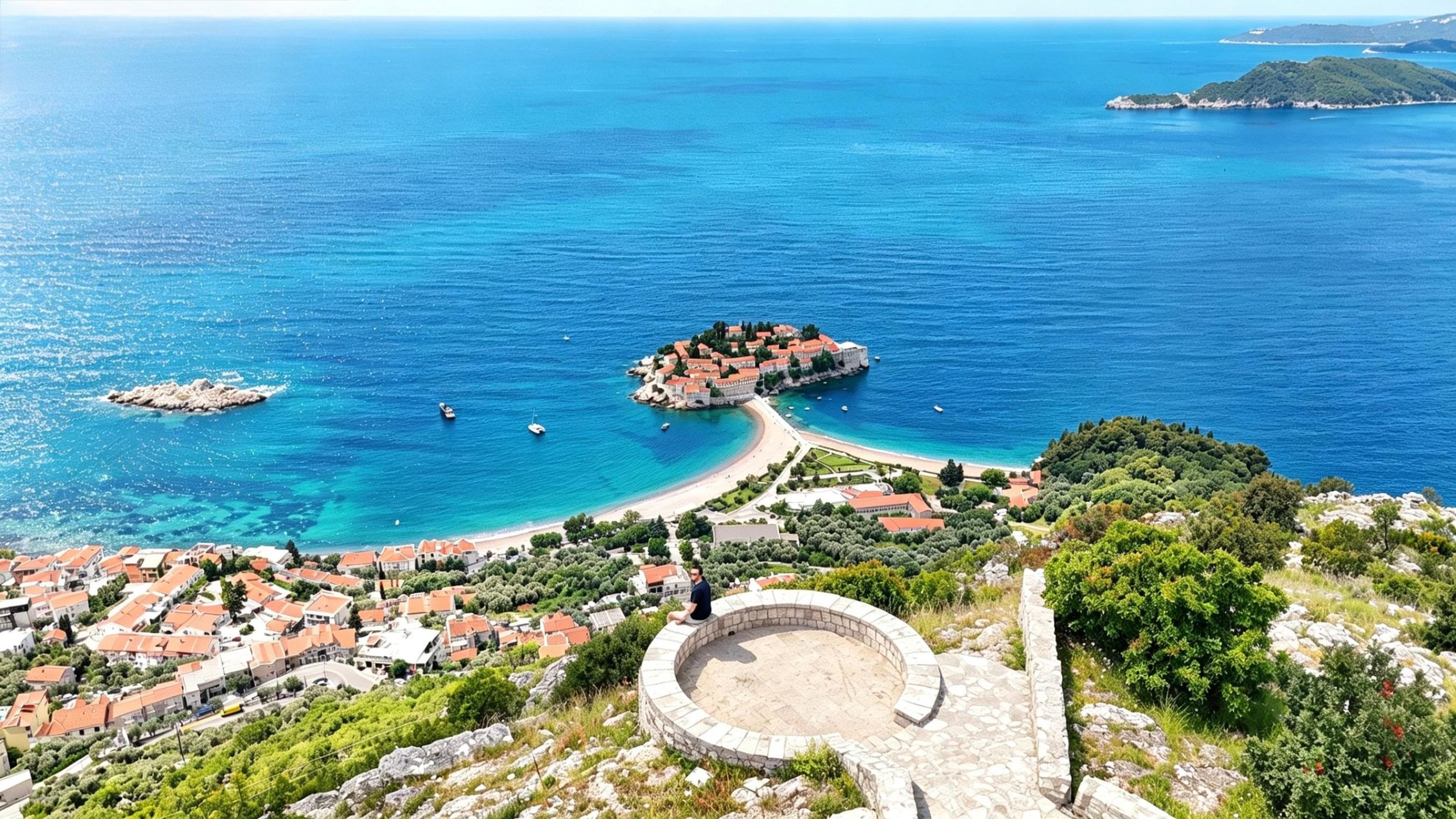 Die Altstädte von Budva und Bar mit Aussichtspunkt auf Sveti Stefan