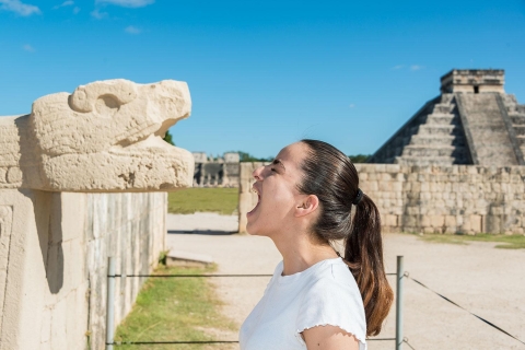 Cancun: Chichén Itzá, Valladolid i Cenote HubikuWycieczka premium z lunchem i otwartym barem