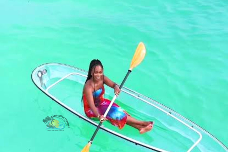 Zanzibar: Transparent Kayak Adventure with Drone Footage Transparent Kayak Adventure with Drone (Pickup included)