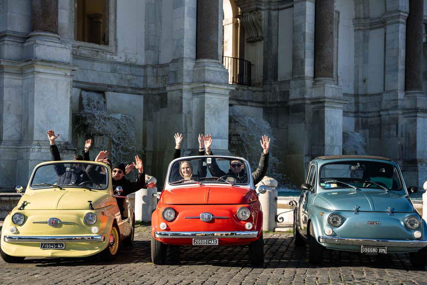 Rome : Visite privée en Fiat 500 Cabriolet