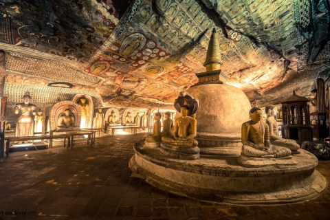 Kandy: Visita al Templo de la Cueva de Dambulla y al pueblo de Hiriwadunna