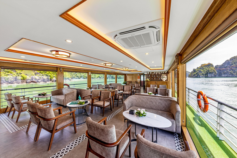 From Hanoi: Halong Bay Day Cruise with Lunch & Kayaking Halong Luxury Cruise+Limousine Bus (max 22 pax)+Set Menu