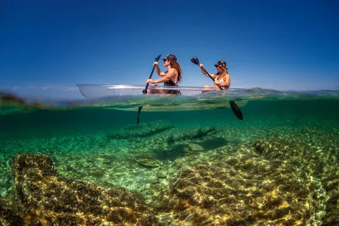 Location de kayaks transparents d'une durée de 1,5 heure : Explorez le monde sous-marin