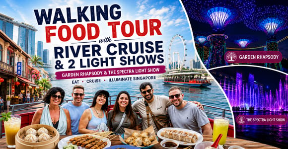 8-hr Combo: 8 Tastings Food Tour,40-min Cruise &Light Shows