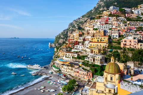 Au départ de Naples : Excursion d'une journée en groupe à Positano, Amalfi et Ravello