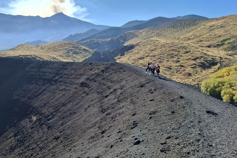 From Catania: Etna Trekking & Wine Tasting Tour with Pickup