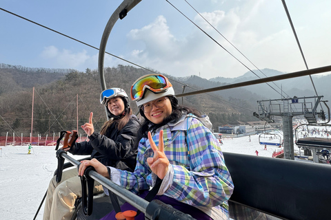 Séoul : ski d&#039;hiver au parc Vivaldi avec excursion d&#039;une journée à l&#039;île de Nami