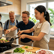 Singapore Local life: Market, Local food Cooking, Tea Chat