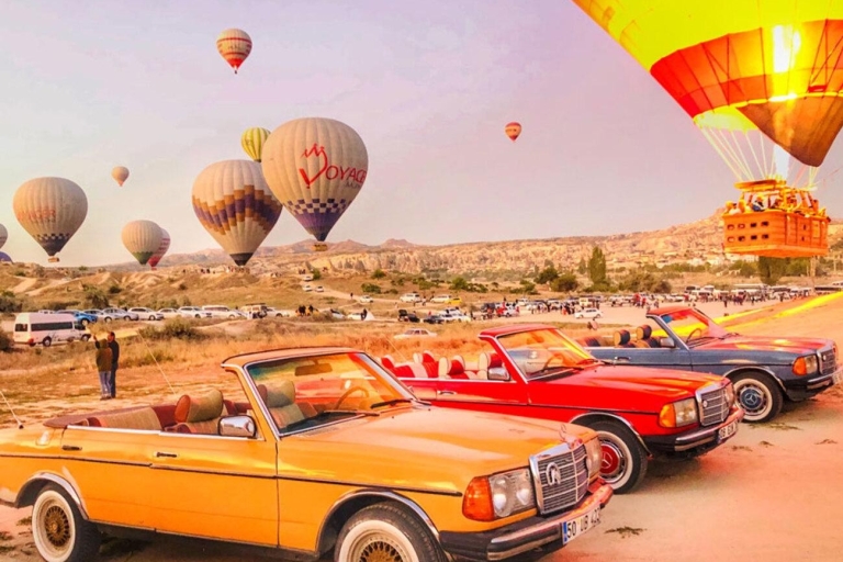Ortahisar: Balloon ride by classic car in Cappadocia