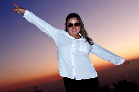 Andes sunset - Cordillera Andes panoramic with picnic