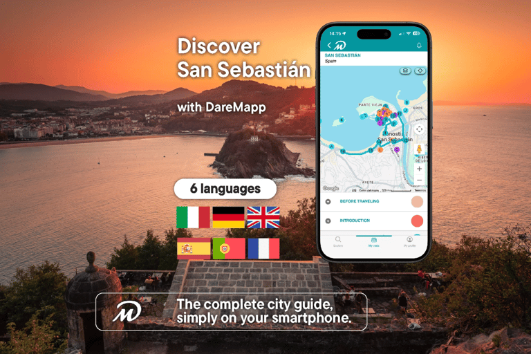 San Sebastián: Private Guided Tour on Your Mobile San Sebastian: The Pirate Code and the Old Town with Kit and Live Guide