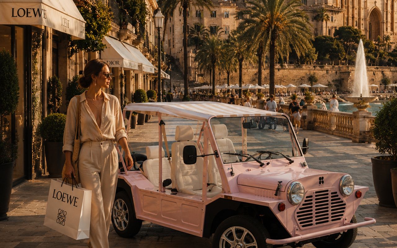 Palma: Shopping und Besichtigung des historischen Viertels mit dem elektrischen Mini Moke