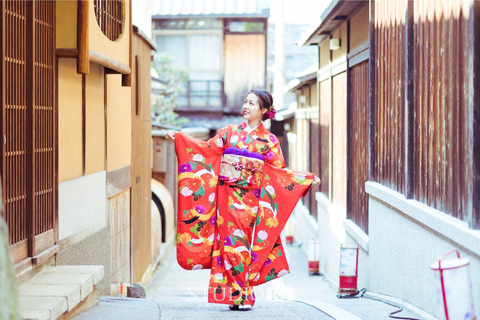 Kyoto: Gion Kiyomizudera Kimono Yukata Hairstyle& Photoshoot Kyoto Photo Session ONLY (1-Hour)