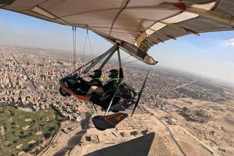 Microlight Flight over Pyramids and Nile River Egypt
