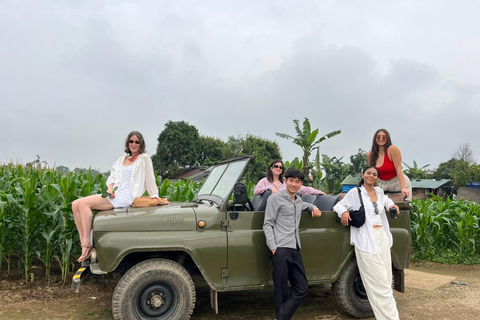 Hanoi City Tour by Vintage Jeep: Train Street & Hidden Gems Hanoi Small Group Jeep tour. Max 6-7 people/group.