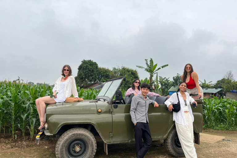 Hanoi City Tour by Vintage Jeep: Train Street & Hidden Gems Hanoi Small Group Jeep tour. Max 6-7 people/group.