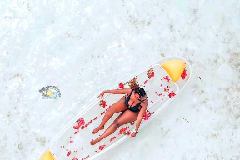 Zanzibar: Transparent Kayak Adventure with Drone Footage Transparent Kayak Adventure with Drone (Pickup included)