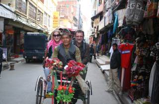 Kathmandus Touristenzentrum Thamel - Sightseeing mit der Rikscha