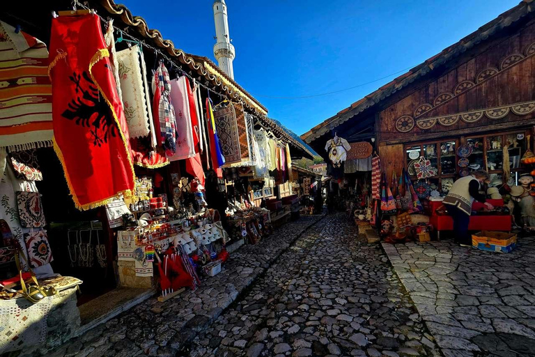 From Tirana: Kruja Castle, Old Bazaar & Sari Salltik View