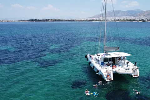 Athens Riviera Private Catamaran Cruise with Meal and Drinks