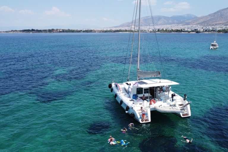 Athens Riviera Private Catamaran Cruise with Meal and Drinks Athens Coast: Private Catamaran Cruise with meal and drinks
