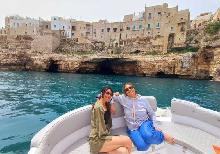 Polignano: Private boat tour to caves with swim and aperitif