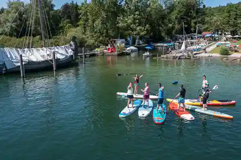 Stand Up Paddling at lake Chiemsee