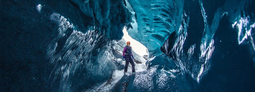 Skaftafell : Grotte de glace bleue et randonnée glaciaire sur le Vatnajökull