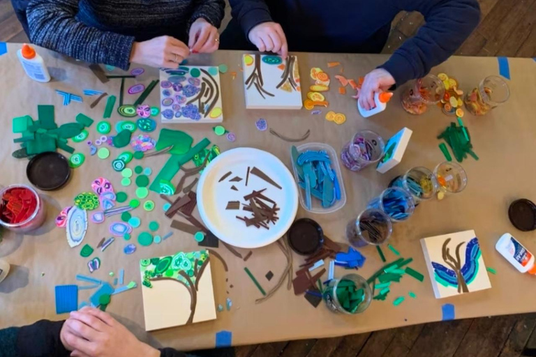 Create a mosaic in a Boston artist's studio