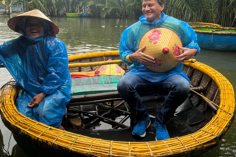 Funny day Biking, Farming, Buffalo riding and Basket boat private tour for solo traveler from Da Nang with transfer