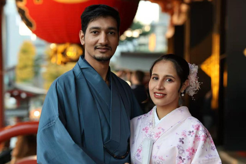 Tokyo: Asakusa Kimono Rental with Professional Hair Couple Kimono Plan
