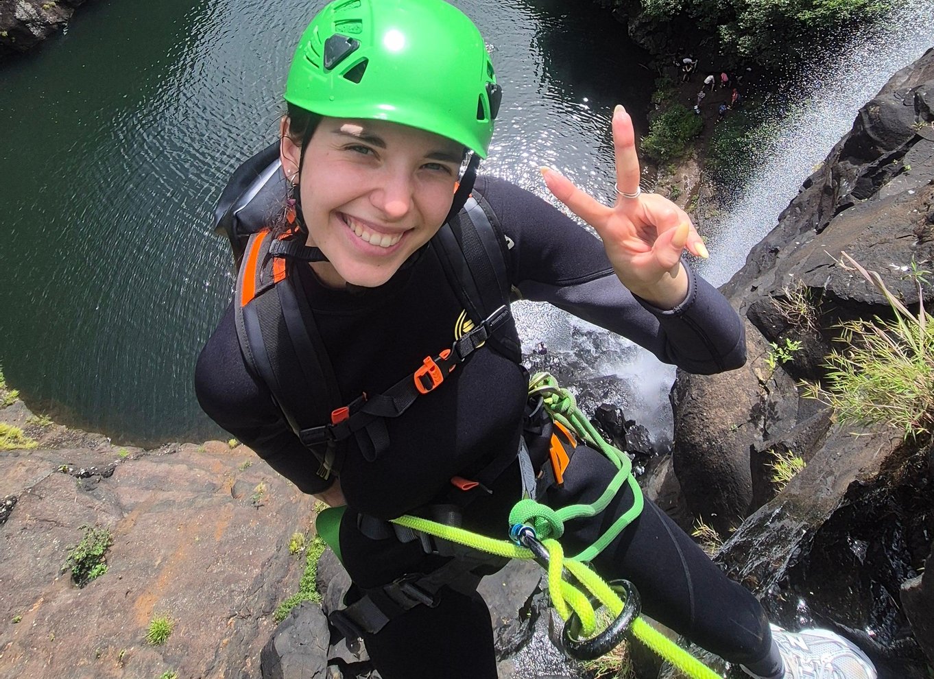 Mauritius: Rutsjebanetur ved Tamarind Falls/canyoning
