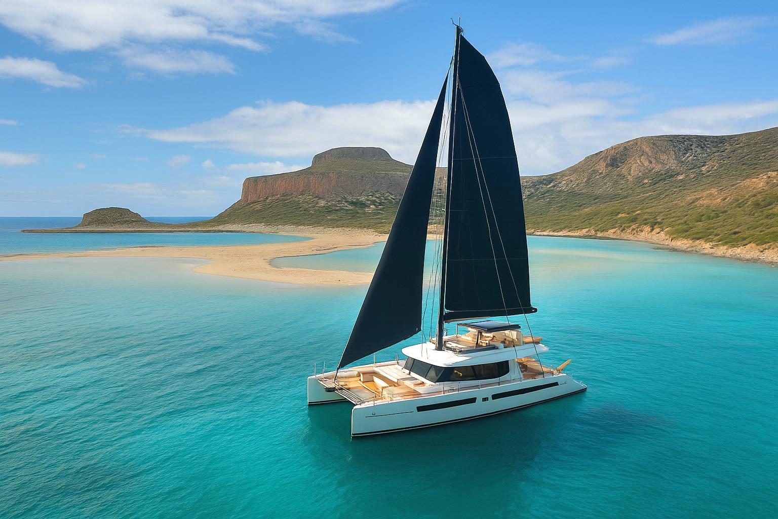Luxus-Katamaran nach Balos: Sonnenuntergang, Snacks, Drinks & Transfer