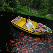 Bali Hidden Gems: Koi Boat Swing, Rice Terraces & Waterfall Bali Hidden Gems: Koi Boat Swing, Rice Terraces & Waterfall