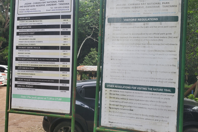 Zanzibar: Jozani Forest, Spice Farm and Stone Town City Tour Private tour no hotel pick-up and drop-off included