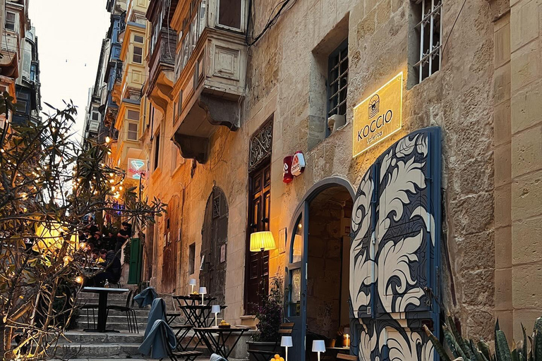 Dégustation de vin romantique à Koccio Valletta