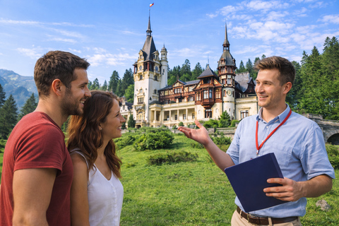 Bucharest: Peles Castle, Bran Castle, and Brasov Day Trip Audio Guide (Multiple Languages)