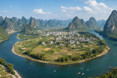 Yangshuo Ticket: Ruyi Peak, Silver Cave, Yulong River & More Li River Bamboo Raft Round Trip with Shuttle