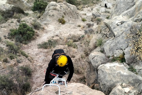 Via ferrata with 130-meter zip line in Elda Via ferrata with a 130-meter zipline in Elda